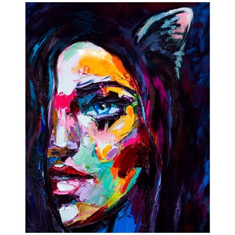 Набор для творчества Роспись по холсту 40*50см Девушка с ушками  ХК-6857 987-832