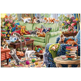 Набор для творчества Роспись по холсту 30*40 см Котята в гостинной ХК-0903 987-307