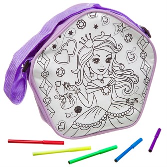 Набор для творчества Сумка для раскрашивания BONDIBON, ПРИНЦЕССА, пятиугольная, 24х22 см. ВВ3054 989-147