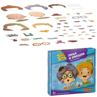 Игры на липучках BONDIBON Лица и эмоции ВВ3962 733-860