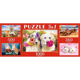 Пазл 5 В 1 ПРЕКРАСНЫЕ ЖИВОТНЫЕ ПМК-4549 934-589