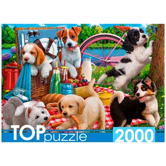 Пазл 2000 Щенки на пикнике П2000-0741 932-078
