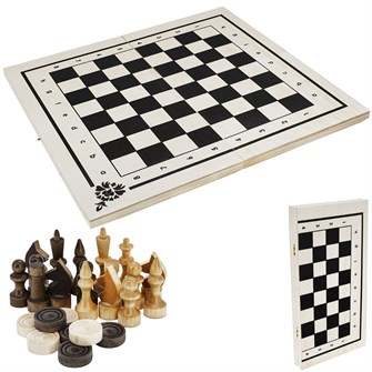 Набор 2 в 1 №3 ( шашки,шахматы ) /Колорит/ 834-098