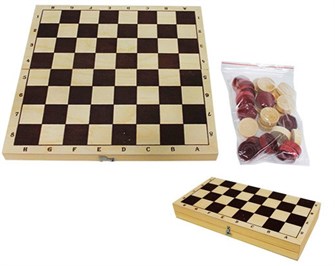 Шашки деревянные в доске дерево /Колорит/ 533-981