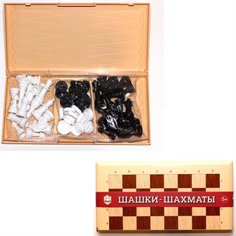 Настольная игра Шашки-шахматы бол. беж 03889 734-570