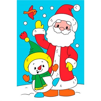 Набор ДТ Роспись по холсту Дед Мороз и Снеговичок 10х15 см Х-5911. 987-583