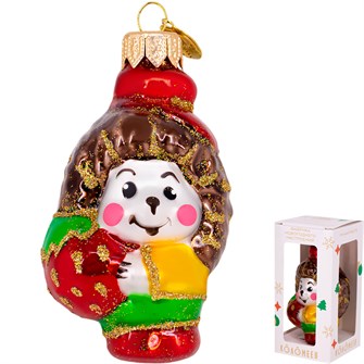 Елочное украшение Ёжик с клубникой h-10 см ФУ-568/1 150-889