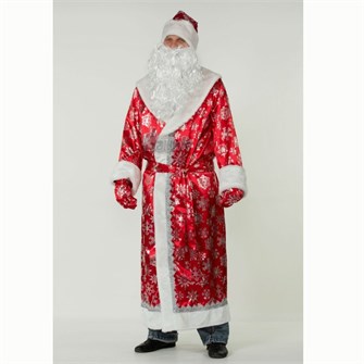 Карнавальный костюм Дед Мороз сатин красный взр. р.54-56 р. /Батик/ 452-919