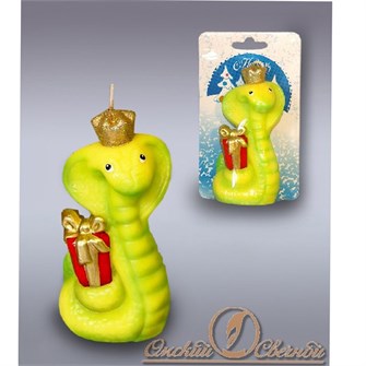 Свеча 5214 Змея с подарком 450-151