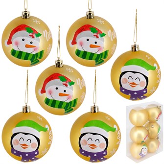Ел.набор Шары золото 8см 6 шт FG250327410C-1 752-257