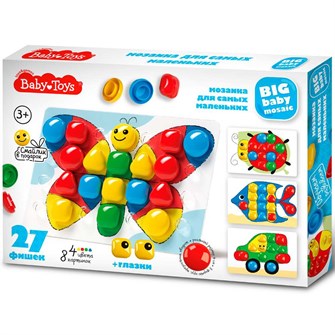 {{photo.Alt || photo.Description || 'Набор для творчества Мозаика для самых маленьких Бабочка d40/4 27 эл. BABY TOYS 03580'}}