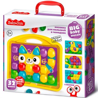 {{photo.Alt || photo.Description || 'Мозаика для малышей в чемодане "Котик" d4,5/32 эл Baby Toys 04105'}}