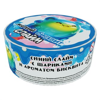 Слайм "Мягкий Бисквит", синий, с шариками 1013 Фин-ти-Флю 148-769