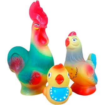Набор резиновых игрушек Логопедический Петушок,курочка и цыпленок СИ-1069 149-247