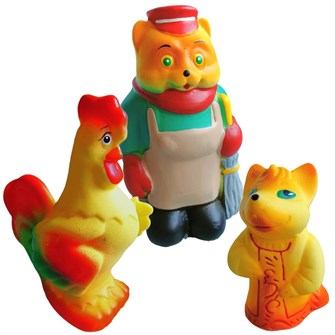 Набор резиновых игрушек Кот, лиса и петух СИ-354 147-876