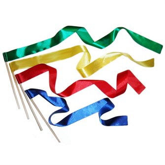 Лента гимнастическая шир. 5 см на деревянной палочке 1м ИИ01 554-028