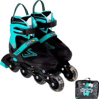 {{photo.Alt || photo.Description || 'Ролики Dvizhok р. M 34-37 раздвиж., свет 1 колеса, черно-мятный 141V-671-2'}}