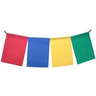 Флажки на шнуре 2,5м 12шт прямоугольные 12*16 ИИ03 553-745