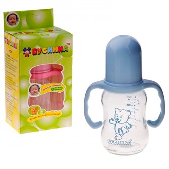 Бутылочка стеклянная с ручками,150 мл 1117 469-567