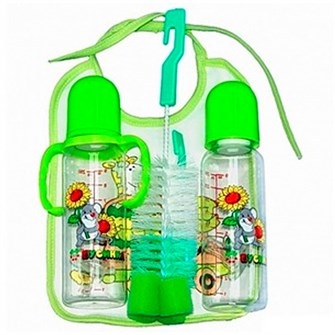 Набор Бутылочка 250 мл - 2шт, ершик большой + маленький, нагрудник 1113 469-600