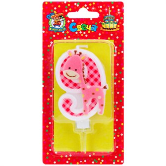 Свеча для торта Жирафик Розовый Цифра 9 С-8323 4610144883238 460-662