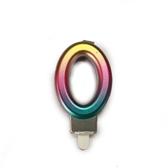 Свеча Цифра Радужная 0 7см 6074258 362-326