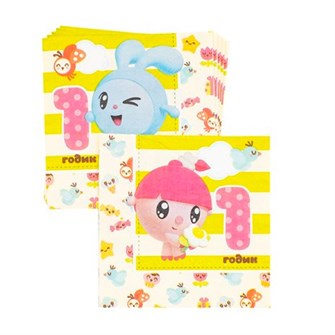 Салфетка Малышарики 1 ГОДИК 25 см 12 штук  1502-2134 462-755
