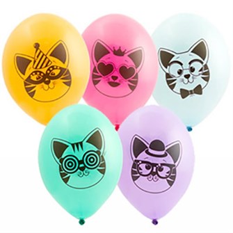 Набор шаров рис. Котики 36см 5шт в уп.  1111-0991  /цена за упак/ 560-405