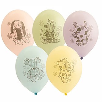 Набор шаров рис. Зверюшки-Игрушки 36см 5шт в уп.  1111-1010 /цена за упак/ 560-404