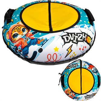 {{photo.Alt || photo.Description || 'Тюбинг для катания 90 см Dvizhok Оксфорд лео и волк молния на клапане + камера + коробка'}}