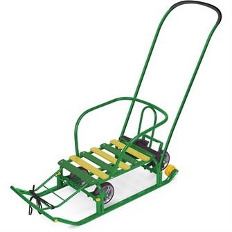 Санки Тимка 5 Универсал Т5У/З2 зеленый /Ника/ спинка, толкатель, колеса 167-993