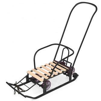 Санки Тимка 5 Универсал Т5У/Ч черный /Ника/ спинка, толкатель, колеса 168-971