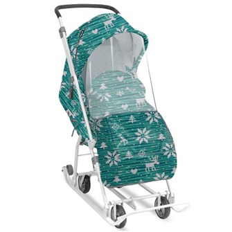 Санки коляска Наши детки НДТ3-1К/6 скандинавский зеленый /Ника/ 168-813