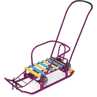 Санки Тимка 5 Универсал Т5У/СН2 сиреневые /Ника/ спинка, толкатель, колеса 167-996