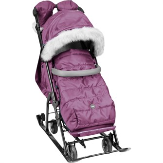 Санки коляска НД7-5SK/ЕЖ ежевичный /Ника/ 266-473
