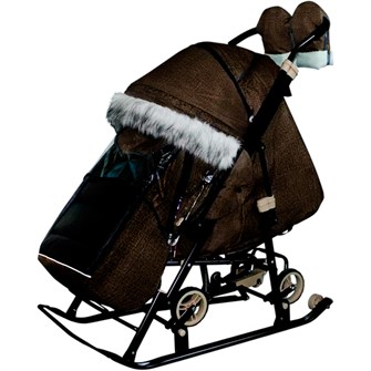 Санки коляска Galaxy Glory Gloss Темно-коричневый 266-574
