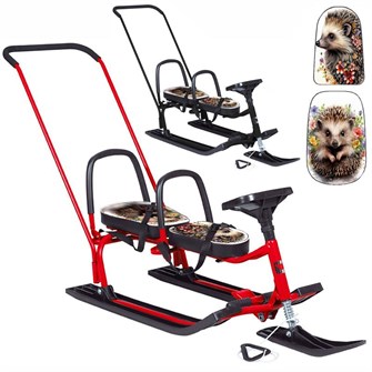 {{photo.Alt || photo.Description || 'Снегокат 505 высокий SNOWKAT TWINS BABY PUSH для двоих цвет в ас-те, с 2 склад спинками П-обр толк.Ежики'}}