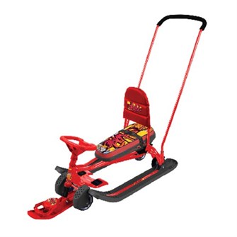 Снегокат Тимка спорт 6 ТС6/GR с граффити на красном мех-м  выдвижных шасси с толкателем/Ника/ 168-806