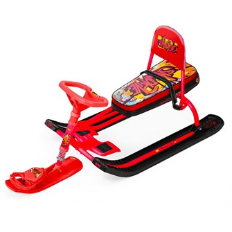 Снегокат Тимка спорт со спинкой ТС4-1 Nika Kids ТС4-1/GR с граффити на красном /Ника/ 168-641