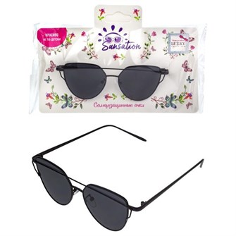 Солнцезащитные очки для детей метал.черная оправа,черные стекла Т22458 Lukky 615-166