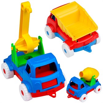 Набор машинок №4 Самосвал+Бетономешалка+Кран И-5680 201-348