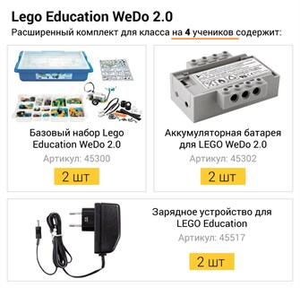 Расширенный комплект LEGO WeDo 2.0 для класса 9823