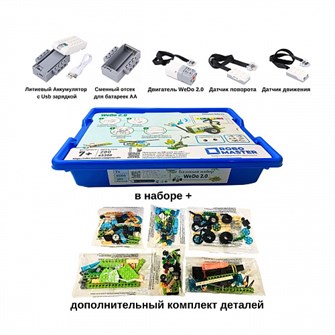 {{photo.Alt || photo.Description || 'Комплект Базовый набор WeDo 2.0 45300 расширенный + ресурсный набор WeDo 2.0 2000715 (280 шт)'}}