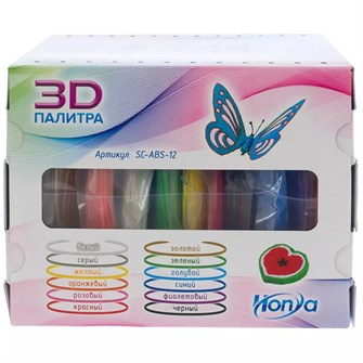 Набор ABS-пластика для 3D-ручки, 12 цветов, 12 метров HONYA SC-ABS-12 6855