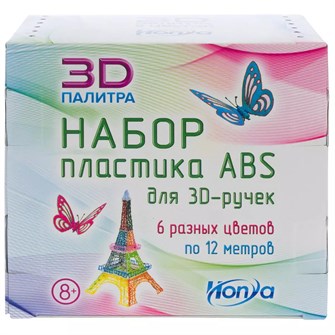 Набор ABS-пластика для 3D-ручки, 6 цветов, 12 метров HONYA SC-ABS-06 6856