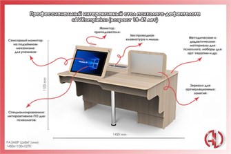 Мультимедийный интерактивный стол психолога-дефектолога (возраст от 18-45 лет) AVKompleks ✅ 1180