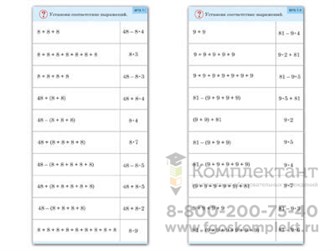 Комплект карточек (10) Умножение на 7, 8 и 9 592478956