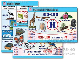 Комплект таблиц для нач. шк. Обучение грамоте. Письмо и развитие речи (16 таб., А1, лам.) 97542985