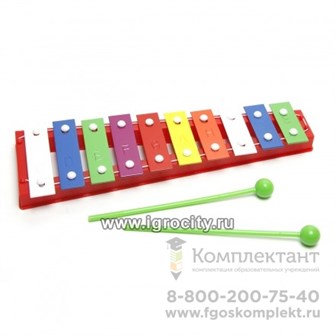 Детский диатонический металлофон, 10 тонов цветной, Marek, арт.П-25 0657114796