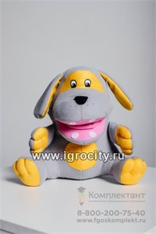 Логопедическая кукла с открывающимся ртом и подвижным языком "Пес Барбос", Наивный мир, арт. 008.4 1857661537